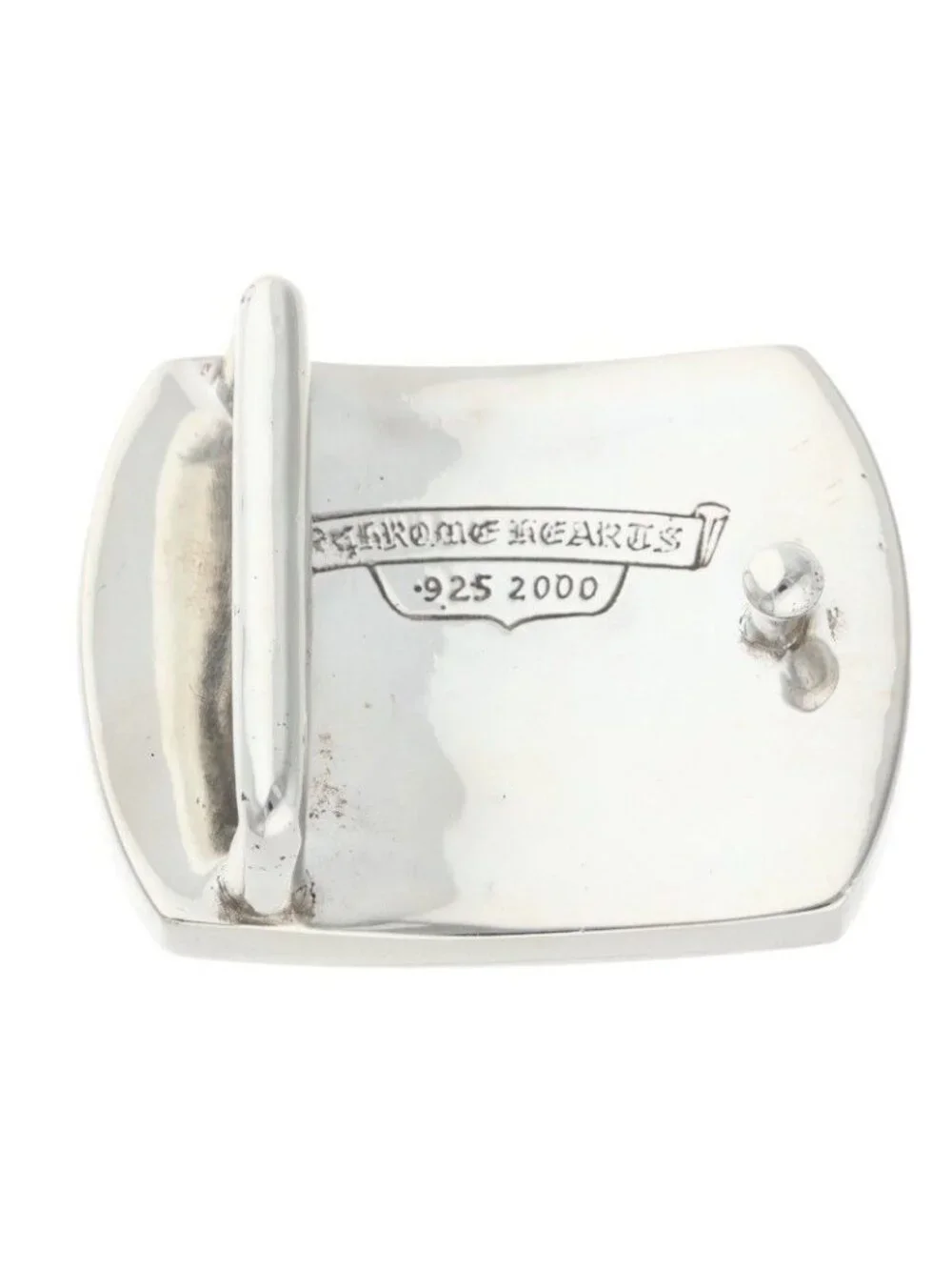 Chrome Hearts Buckl Mil Star Military Raised Silver Buckle Belt